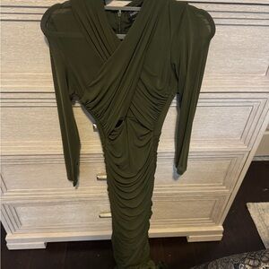 Aliyah Long Midi Dress in Dark Khaki
Bardot